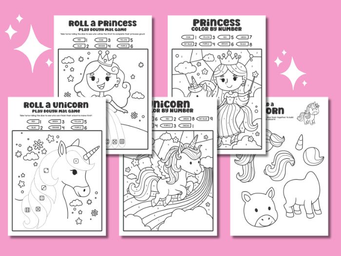 Unicorn & Princess Kid's Activity Pack - PLR - Commercial Use - PLR ...