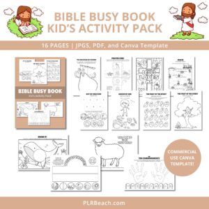 Bible Busy Book Kid's Activity Pack - PLR - Commercial Use - PLR Beach ...