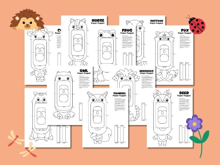 Spring Puppet Activity Spring Animals Paper Puppets Printable Activity Pack - PLR - Commercial ...