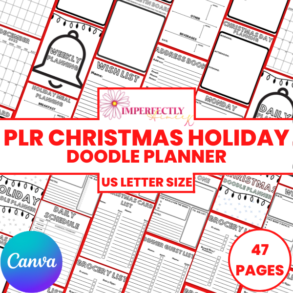 PLR- Christmas Holiday Doodle Planner Listing Images 600X600 (1)