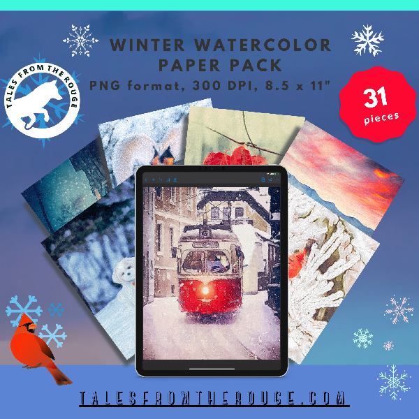 Winter Watercolor Becky - 600 x 600